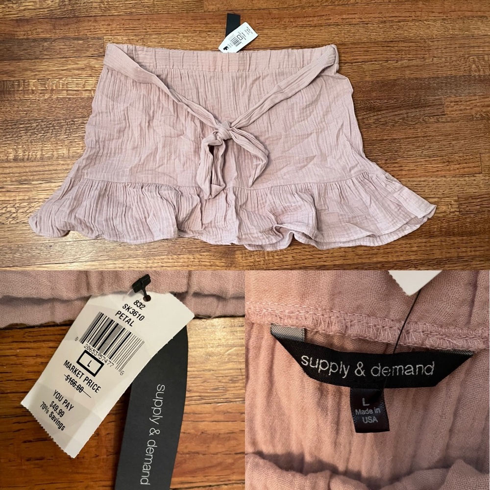 NWT pinky-purply skirt w/ a tie !!
